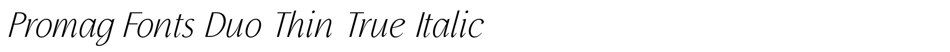 Promag Fonts Duo Thin True Italic